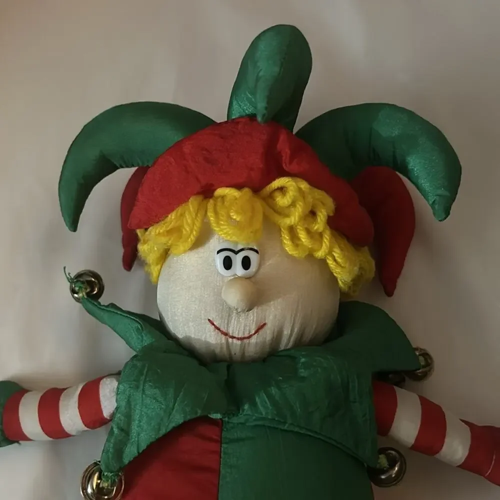 VTG TL Toys Stuffed Plush Christmas Jester Clown Elf 1993 Vintage Christmas